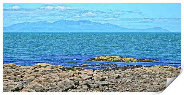 Arran viewed from Troon, (abstract) Print by Allan Durward Photography