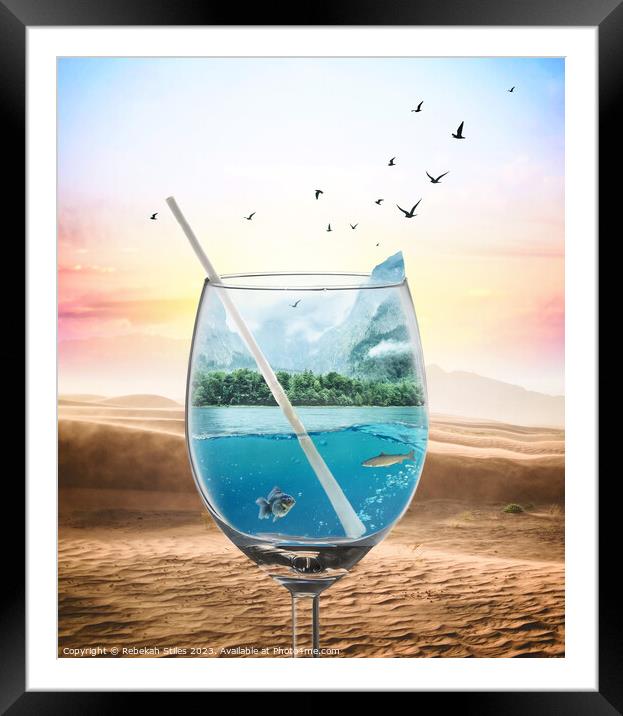 Drink in the View Framed Mounted Print by Rebekah Stiles