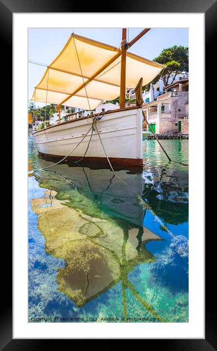 Idyllic view of old fisher boat at Cala Figuera Framed Mounted Print by Alex Winter