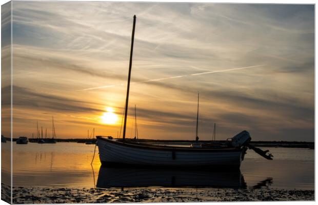 Sunset at Brancaster Staithe  Canvas Print by Sam Owen