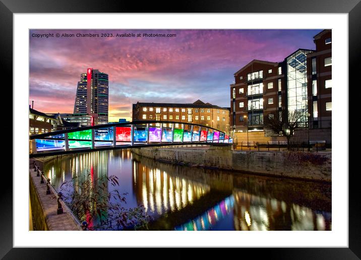 Leeds Bridgewater Place Skyline Framed Mounted Print by Alison Chambers