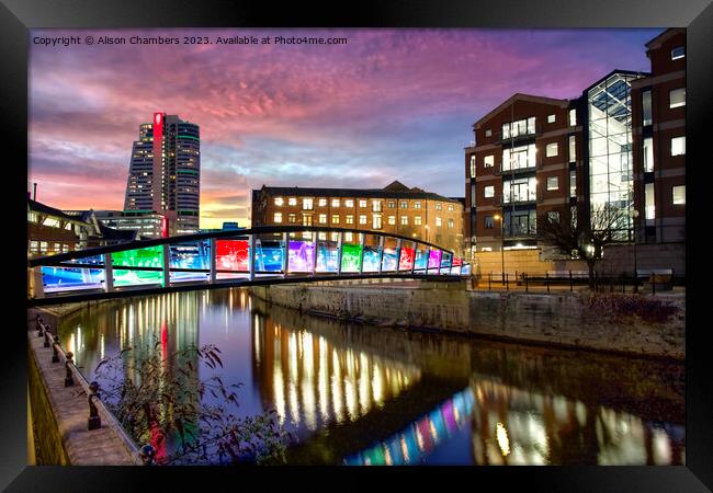 Leeds Bridgewater Place Skyline Framed Print by Alison Chambers