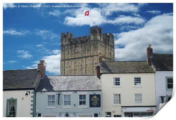 Richmond Castle Skyline  Print by Alison Chambers