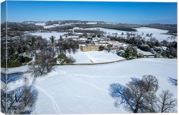 Cannon Hall Winter Scene Canvas Print by Apollo Aerial Photography