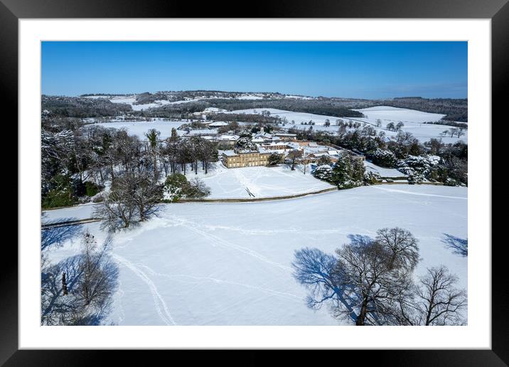 Cannon Hall Winter Scene Framed Mounted Print by Apollo Aerial Photography