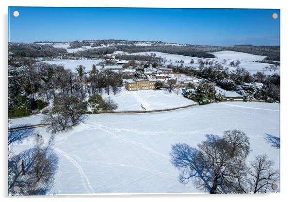 Cannon Hall Winter Scene Acrylic by Apollo Aerial Photography