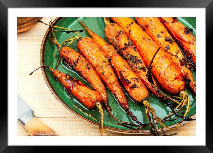 Appetizing baked carrots. Framed Mounted Print by Mykola Lunov Mykola