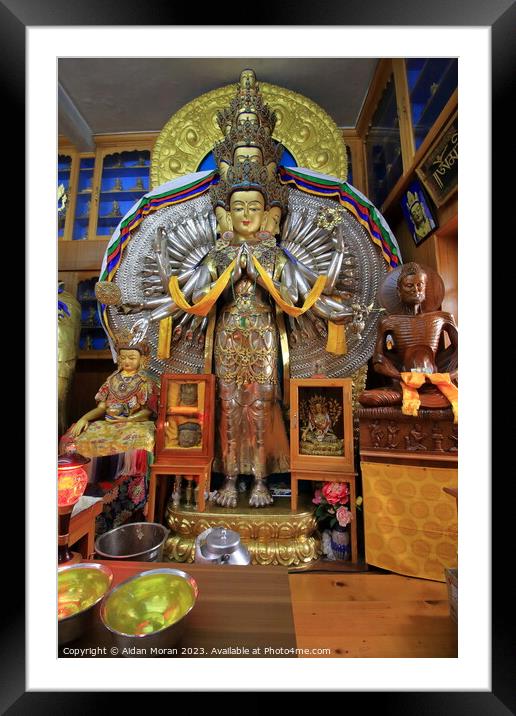 Statue of Avalokitesvara   Framed Mounted Print by Aidan Moran
