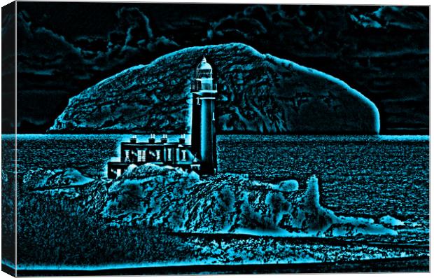 Turnberry lighthouse and Ailsa Craig  (abstract) Canvas Print by Allan Durward Photography