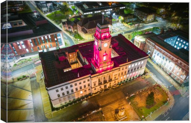Barnsley Town Hall building Canvas Print by Apollo Aerial Photography