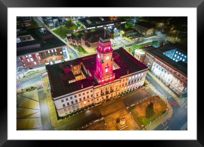 Barnsley Town Hall building Framed Mounted Print by Apollo Aerial Photography