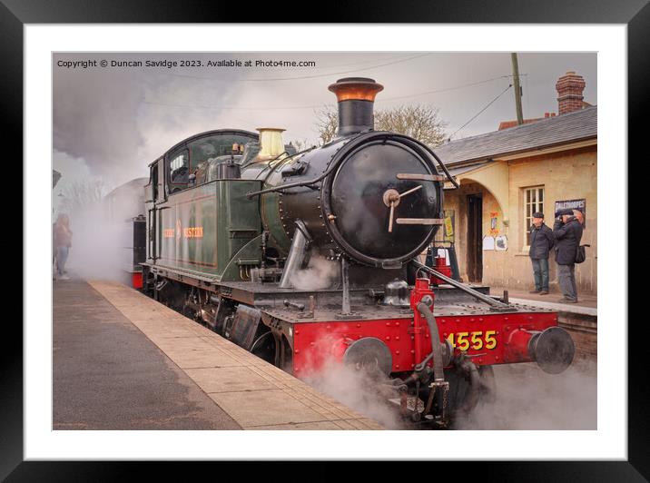 4555 steam train at Cranmore on the East Somerset Railway  Framed Mounted Print by Duncan Savidge