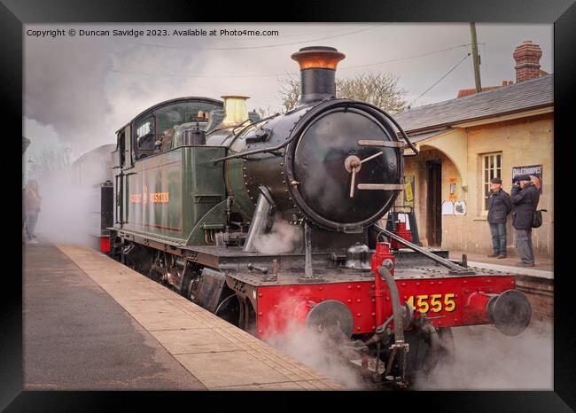4555 steam train at Cranmore on the East Somerset Railway  Framed Print by Duncan Savidge