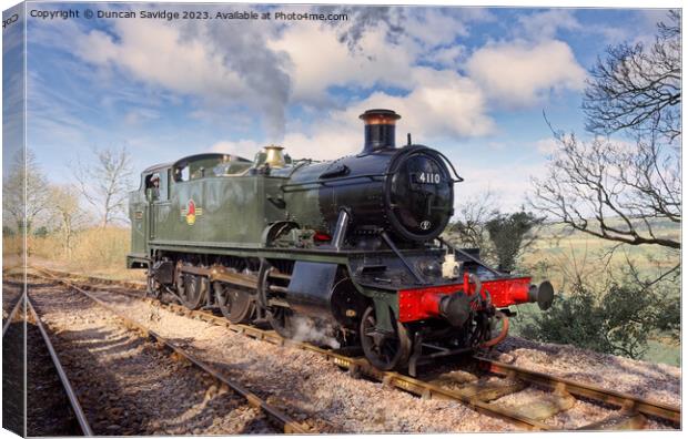 Large Prairie steam train 4110 returns to steam at Mendip Vale  Canvas Print by Duncan Savidge