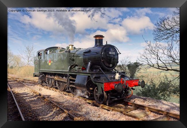 Large Prairie steam train 4110 returns to steam at Mendip Vale  Framed Print by Duncan Savidge