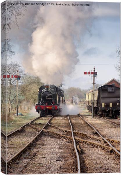Large Praire 4555 at the East Somerset Railway  Canvas Print by Duncan Savidge