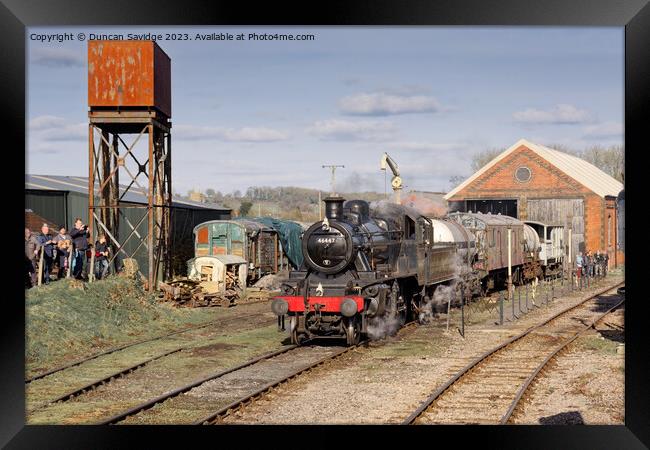 Ivatt 46447 at East Somerset Railway on a freight train Framed Print by Duncan Savidge