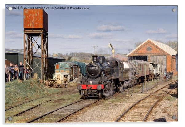 Ivatt 46447 at East Somerset Railway on a freight train Acrylic by Duncan Savidge