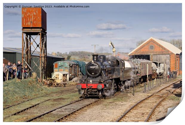 Ivatt 46447 at East Somerset Railway on a freight train Print by Duncan Savidge