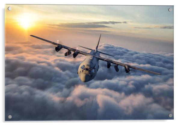 RAF Hercules Sundown Acrylic by J Biggadike