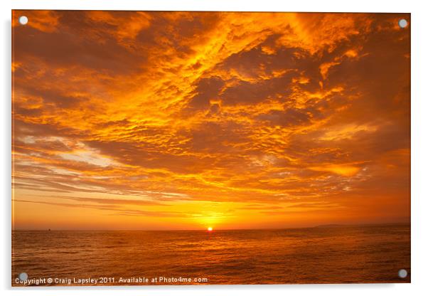 Pacific Sunset Acrylic by Craig Lapsley