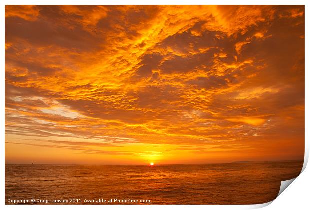 Pacific Sunset Print by Craig Lapsley