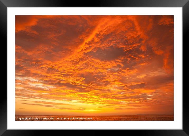 Sunset over the Pacific Ocean Framed Mounted Print by Craig Lapsley
