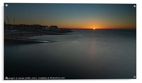 Whitstable sunset Acrylic by Derek Griffin