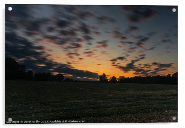 Kentish sunset Acrylic by Derek Griffin