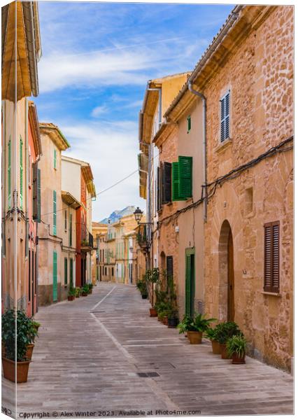 Street in the old town of Alcudia  Canvas Print by Alex Winter