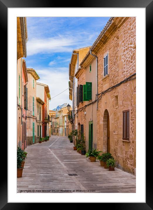 Street in the old town of Alcudia  Framed Mounted Print by Alex Winter