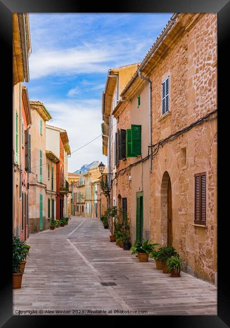 Street in the old town of Alcudia  Framed Print by Alex Winter