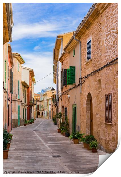 Street in the old town of Alcudia  Print by Alex Winter