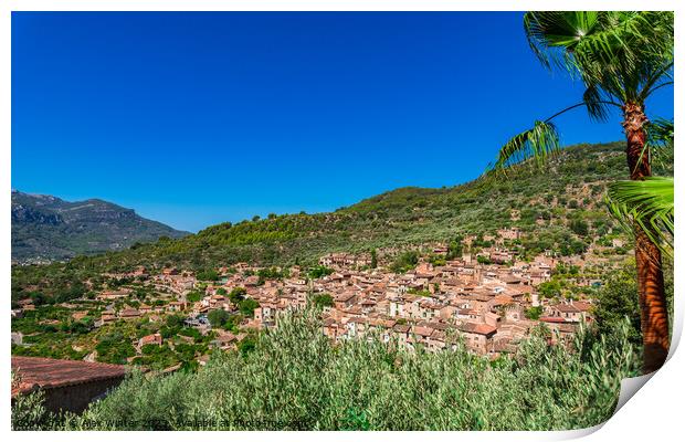 View of the old rustic village of Fornalutx Print by Alex Winter