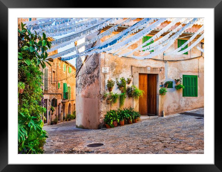 Old mediterranean village in the Heart of Majorca Framed Mounted Print by Alex Winter