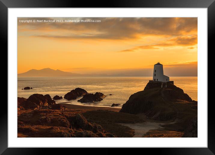 Ynys Llanddwyn Island Sunset Anglesey Coast Framed Mounted Print by Pearl Bucknall