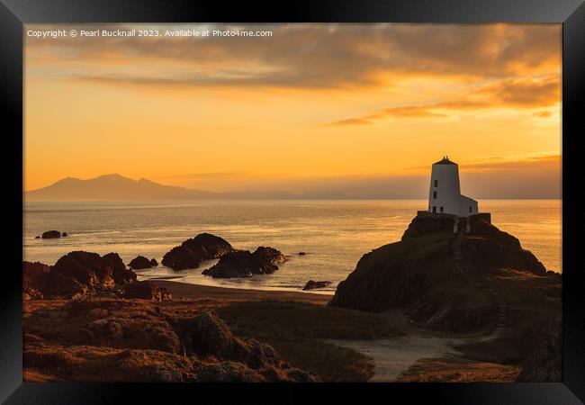 Ynys Llanddwyn Island Sunset Anglesey Coast Framed Print by Pearl Bucknall