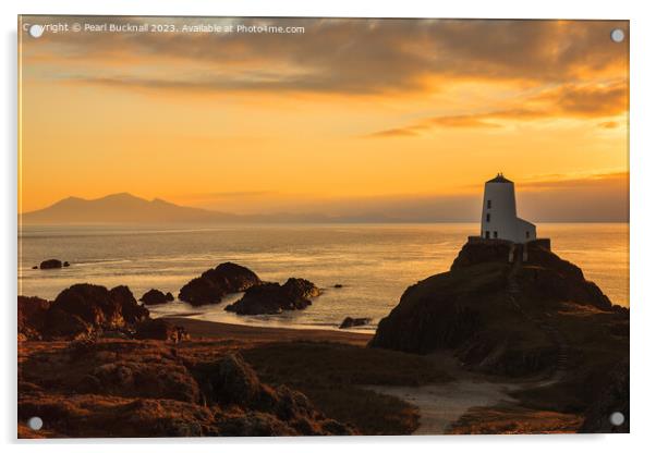 Ynys Llanddwyn Island Sunset Anglesey Coast Acrylic by Pearl Bucknall