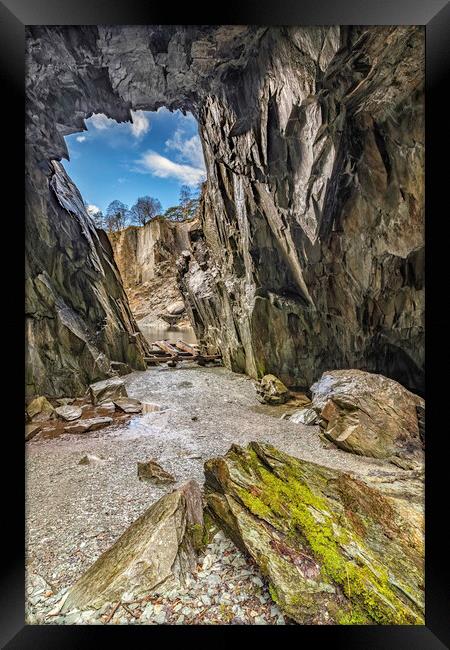Hodge Close quarry cave Framed Print by James Marsden