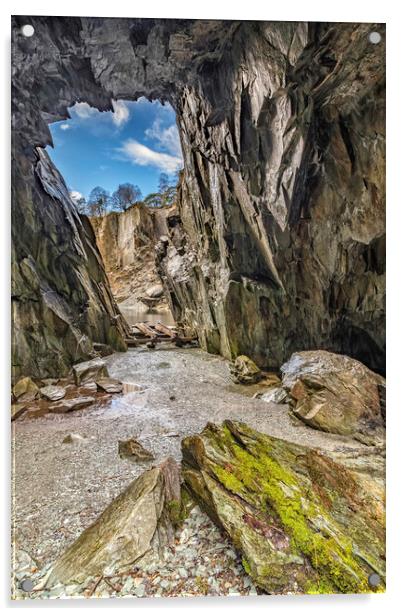 Hodge Close quarry cave Acrylic by James Marsden