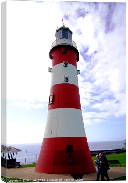 Smeaton's lighthouse at Plymouth Hoe Devon Canvas Print by john hill