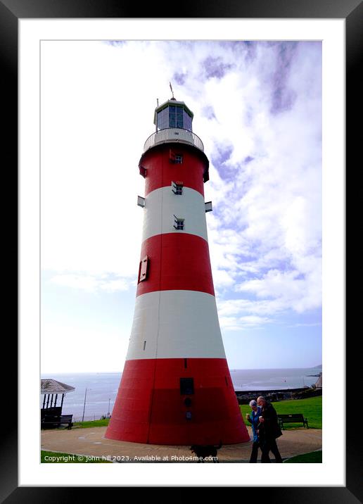 Smeaton's lighthouse at Plymouth Hoe Devon Framed Mounted Print by john hill