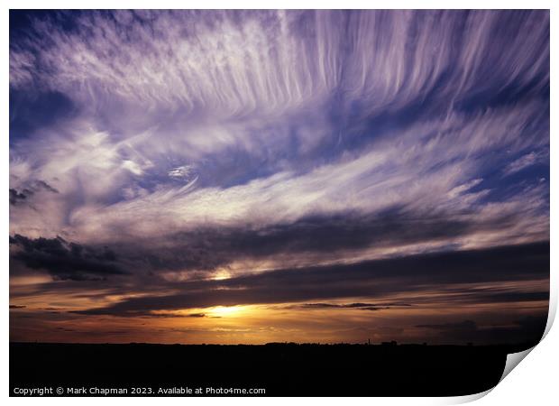 Cirrus cloud sunset - Leicestershire Print by Photimageon UK