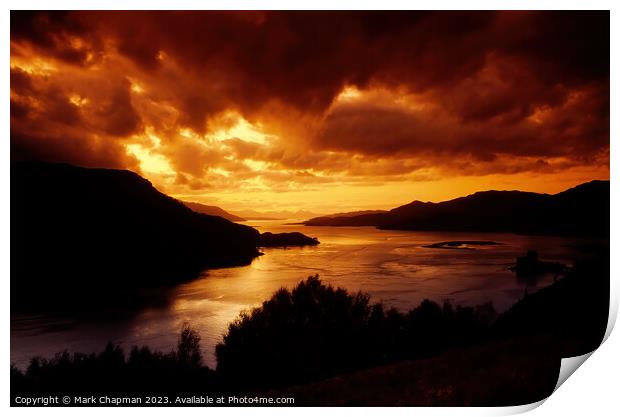 Sunset over Loch Alsh, Scotland Print by Photimageon UK