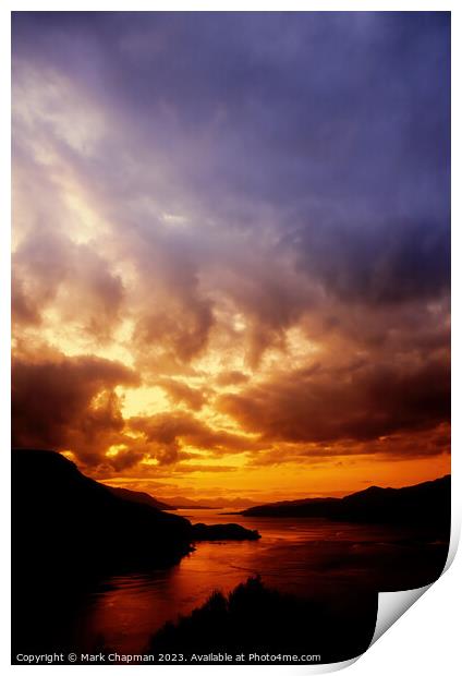 Sunset over Loch Alsh, Scotland Print by Photimageon UK