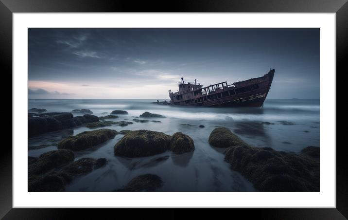 Shipwreck Framed Mounted Print by Bahadir Yeniceri