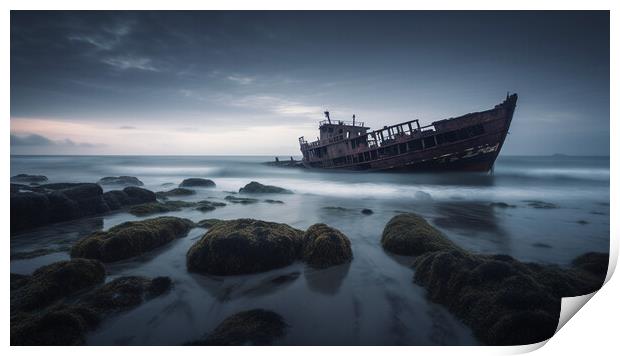 Shipwreck Print by Bahadir Yeniceri