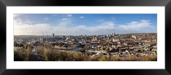 Sheffield Cityscape Panorama Framed Mounted Print by Apollo Aerial Photography