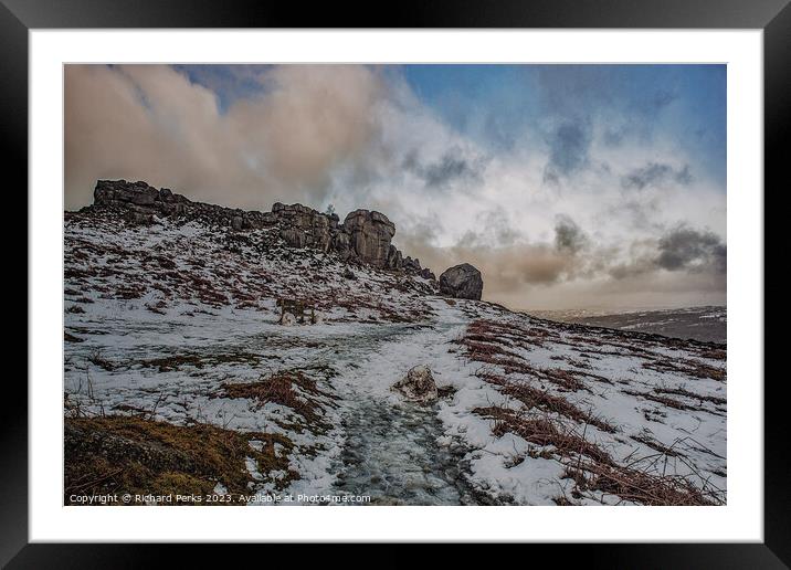 Snow days Ilkley Moor Framed Mounted Print by Richard Perks