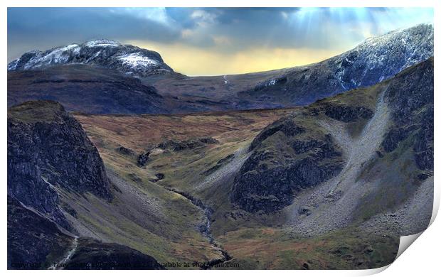 VIEW OF THE WESTERN FELLS FROM BARROW Print by Tony Sharp LRPS CPAGB
